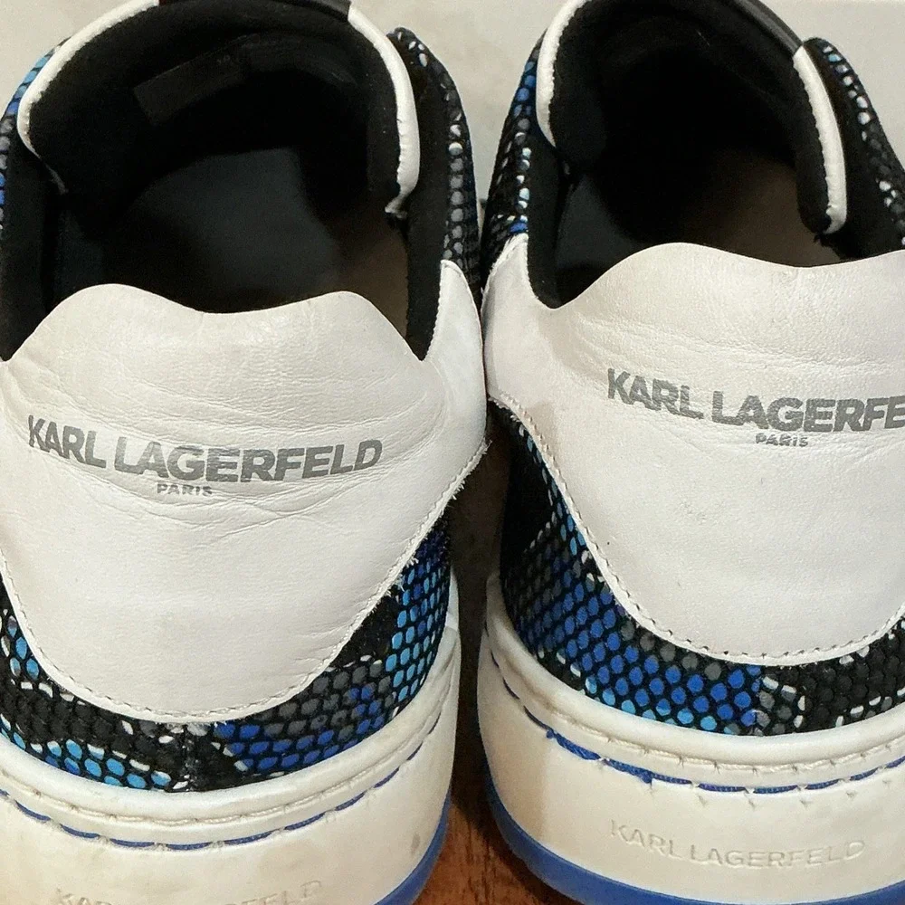 Men's 10.5 Karl Lagerfeld Paris Camo Print Laceless Sneakers Slip On Shoes